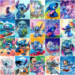 Disney Cartoon Lilo and Stitch 5D DIY Diamond Painting Cross-Stitch Kit Full Round Drill Diamond Embroidery Mosaic Handwork Gift