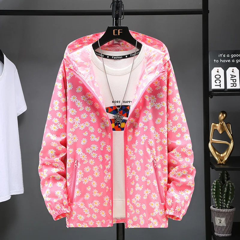 Jackets Women Windbreaker Girl Coats Female Flower Sunscreen Clothing Summer Sun Protect Ultrathin Waterproof Camping Dress Lady