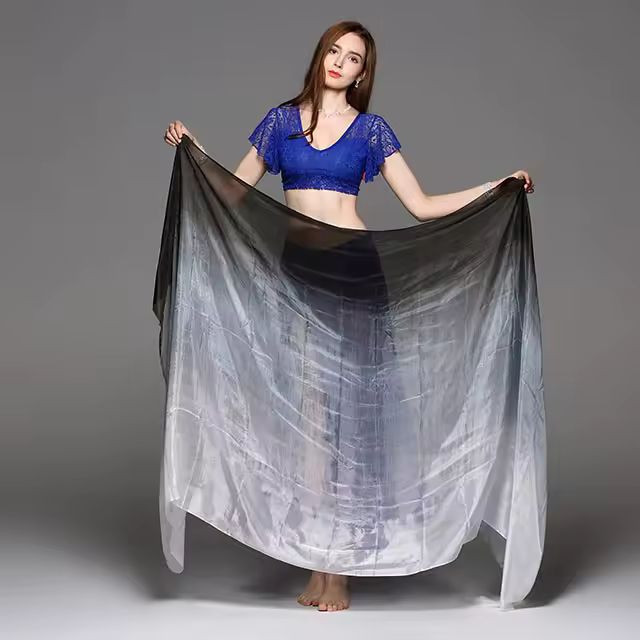 Belly dance Scarf Silk Veils Belly Dance veil Shawls Women Light Hand Thrown Scarf Shawl Gradient Silk Veil Dance Performance - Image 29