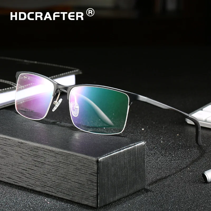 

HDCRAFTER TR90 Titanium Men Glasses Frame Clear lenses Optical Glasses Frame Prescription Eyewear Spectacles 6325 Oculos De Grau