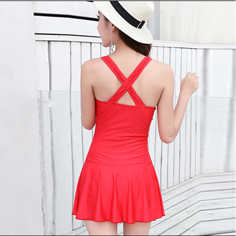 One Piece Swimsuit Skirt Swimwear Women Bodysuit Bikini Plus Size Swimsuit 2022 Beach Wear Dress Spa Bathing