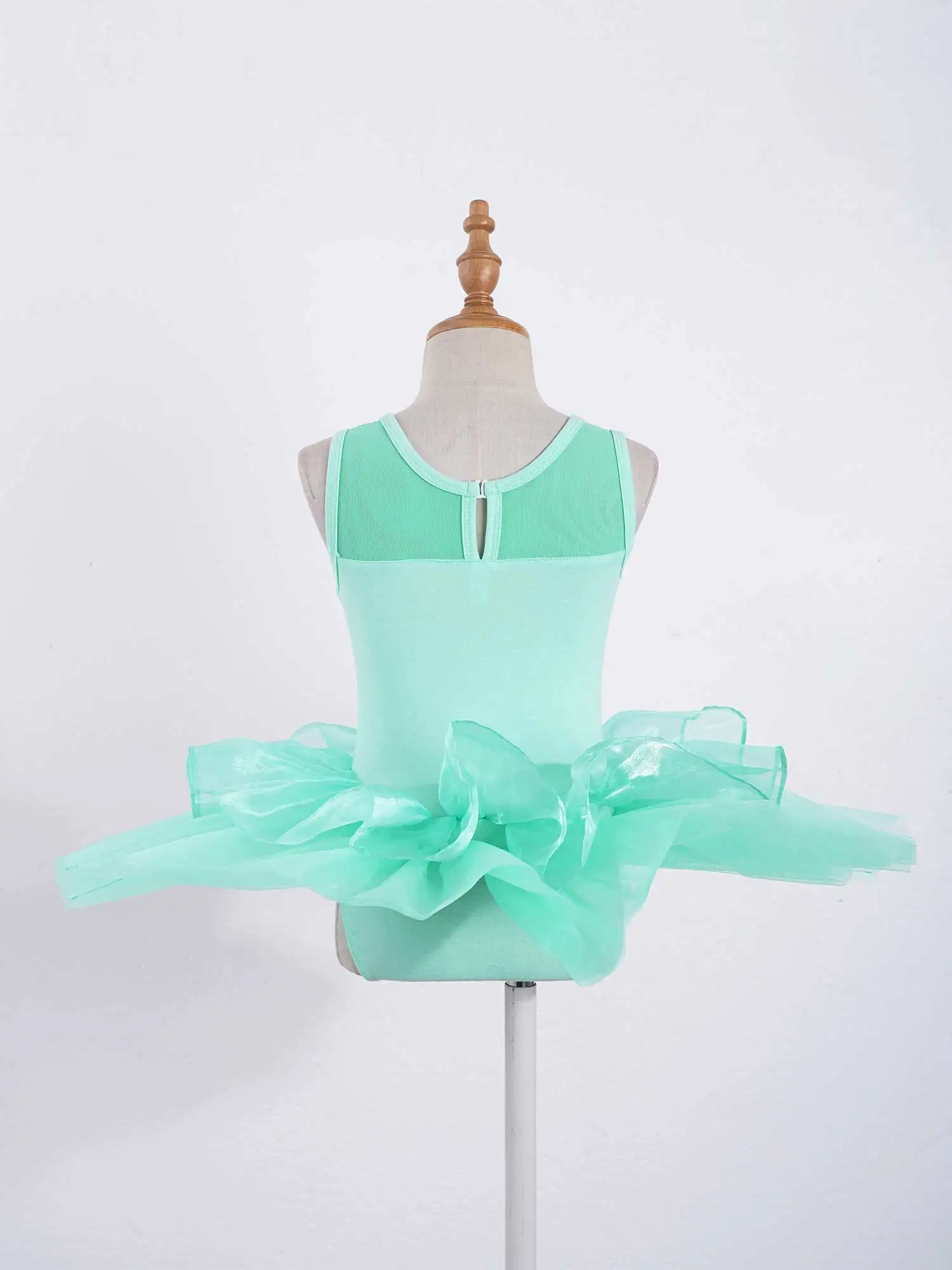 Child Tutu Ballet Dress Girls Ballerina Tulle Costume Sequins Mesh Splice Bowknot on Waist Gymnastics Leotard Kids Dancewear