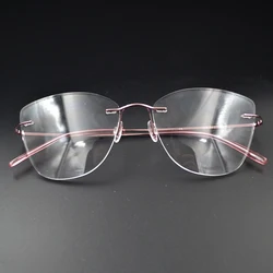 lightweight Cat Eye Rimless Titanium Alloy Glasses Frame Men 2020 New Women  Prescription  Eyeglasses Myopia Optical Eyewear