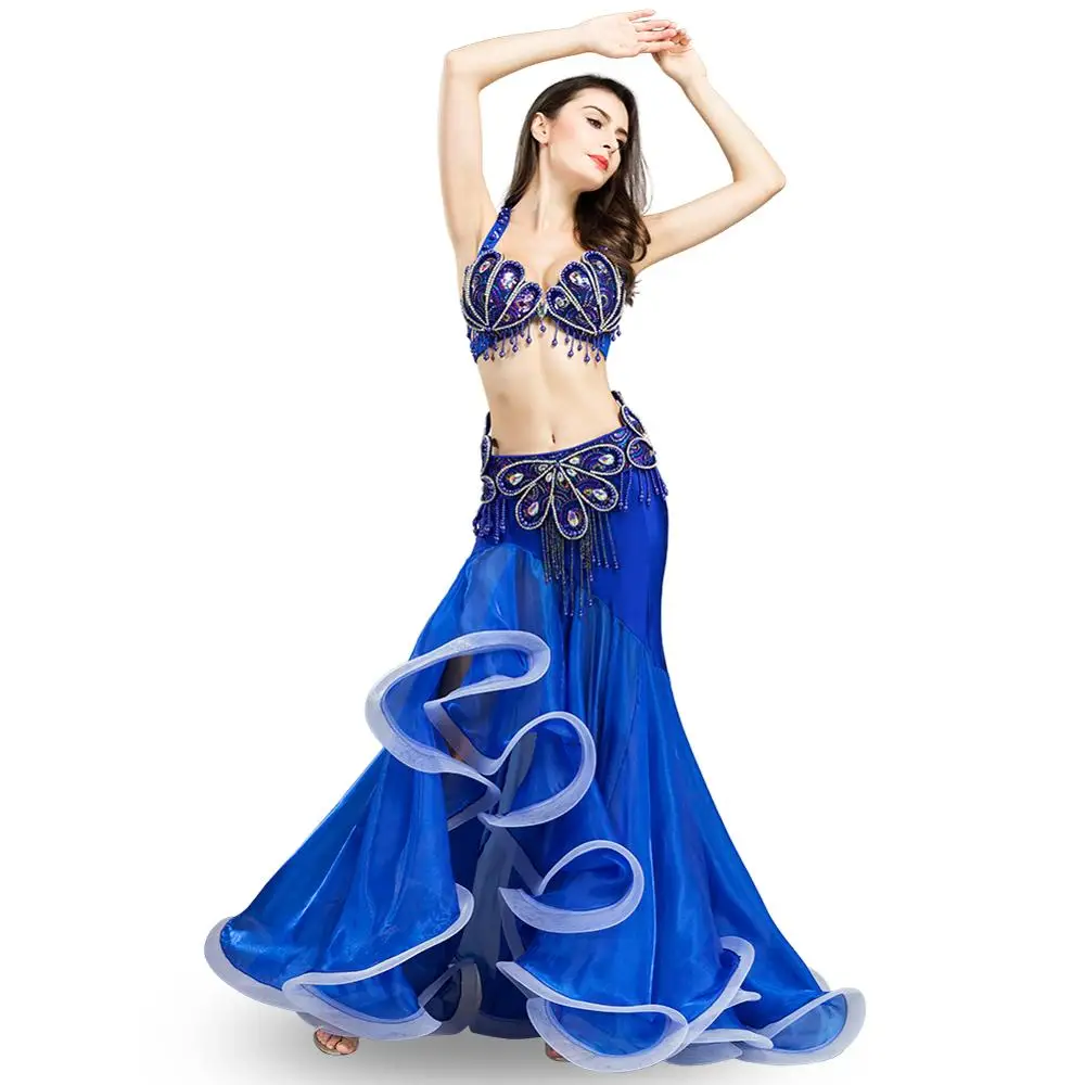 Professional Belly dance Costume For Women Belly dancing Dress set Bellydance Outfits Dancing Bra Belt Mermaid Skirt Stage Wear