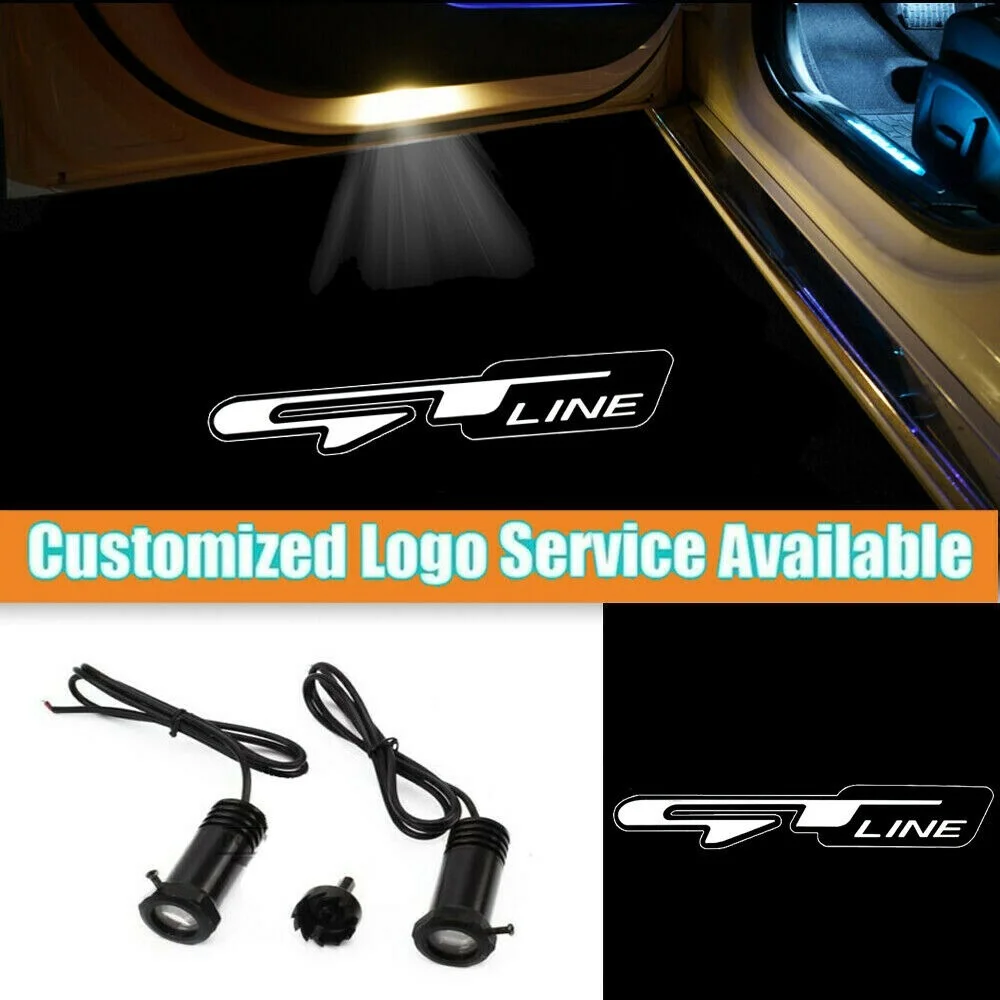 2pcs GT LINE Logo Car Door Wired LED Laser Projection Welcome Light for Kia Stinger