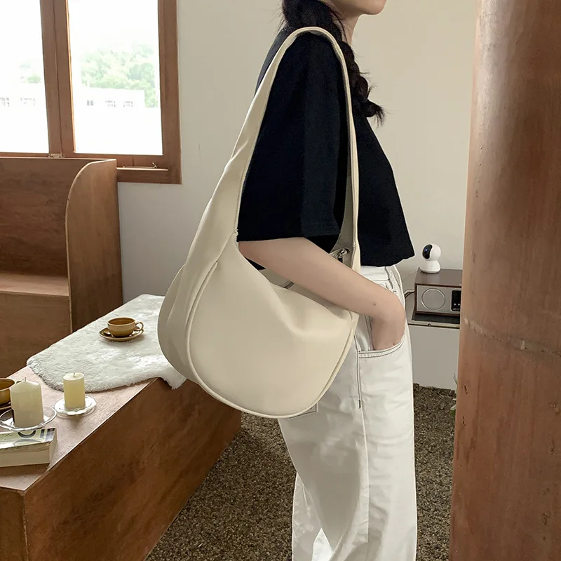 Fashion Hobo Shoulder Bags For Women Large Capacity PU Leather Crossbody Bag Female Underarm Dumpling Handbag Purse