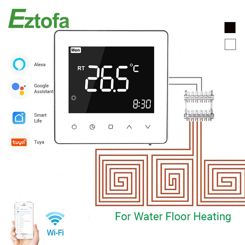 Tuya WiFi Smart Thermostat Temperature Remote Controller For Water Floor Heating  Works With Alexa Google Home