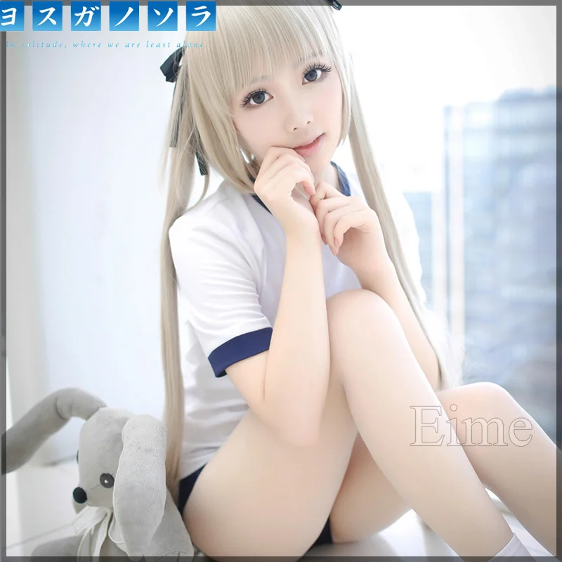 

Anime Yosuganosora Kasugano Sora Cosplay Costume Japanese High School Student Sportwear Gym Clothes Harajuku Girls Sexy Suits