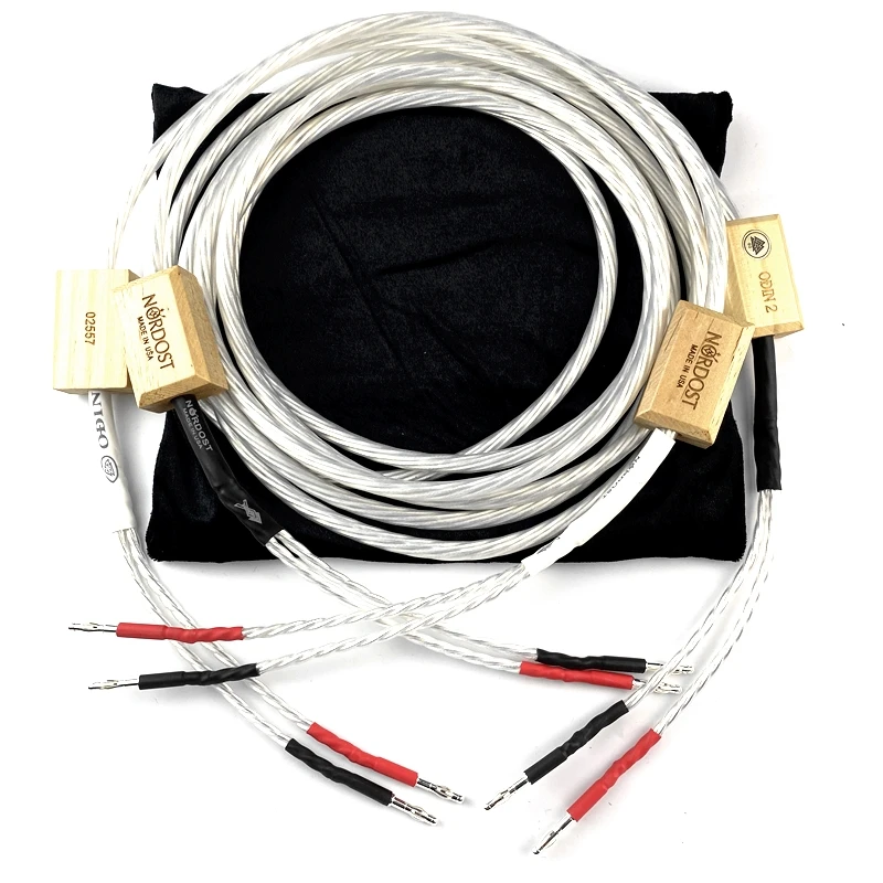 

Audiophile Nordos.t Odi.n 2 Silver Speaker Cable Carbon Fiber Banana Plug HiFi Audio Line 100% brand new