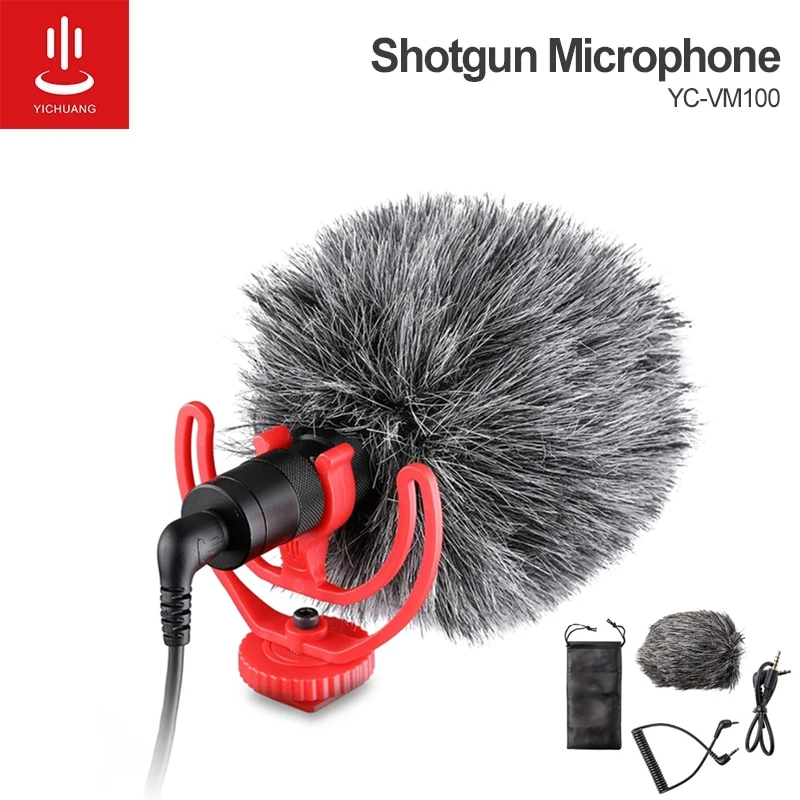 YICHUANG 3.5mm Audio Plug Professional Camera Recording Microphone cardioid mic for Camera DSLR Digital Smartphone Volg MM1