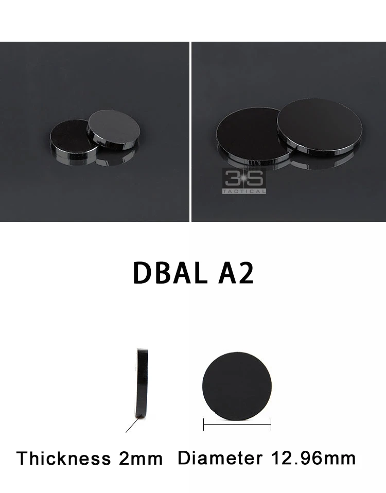 2pcs/set Infrared IR Filter For Tactical 2 DBAL D2 Laser Flashlight DBA A2 IR Laser Light Black Glass Lens Visible Sight Cut-Off