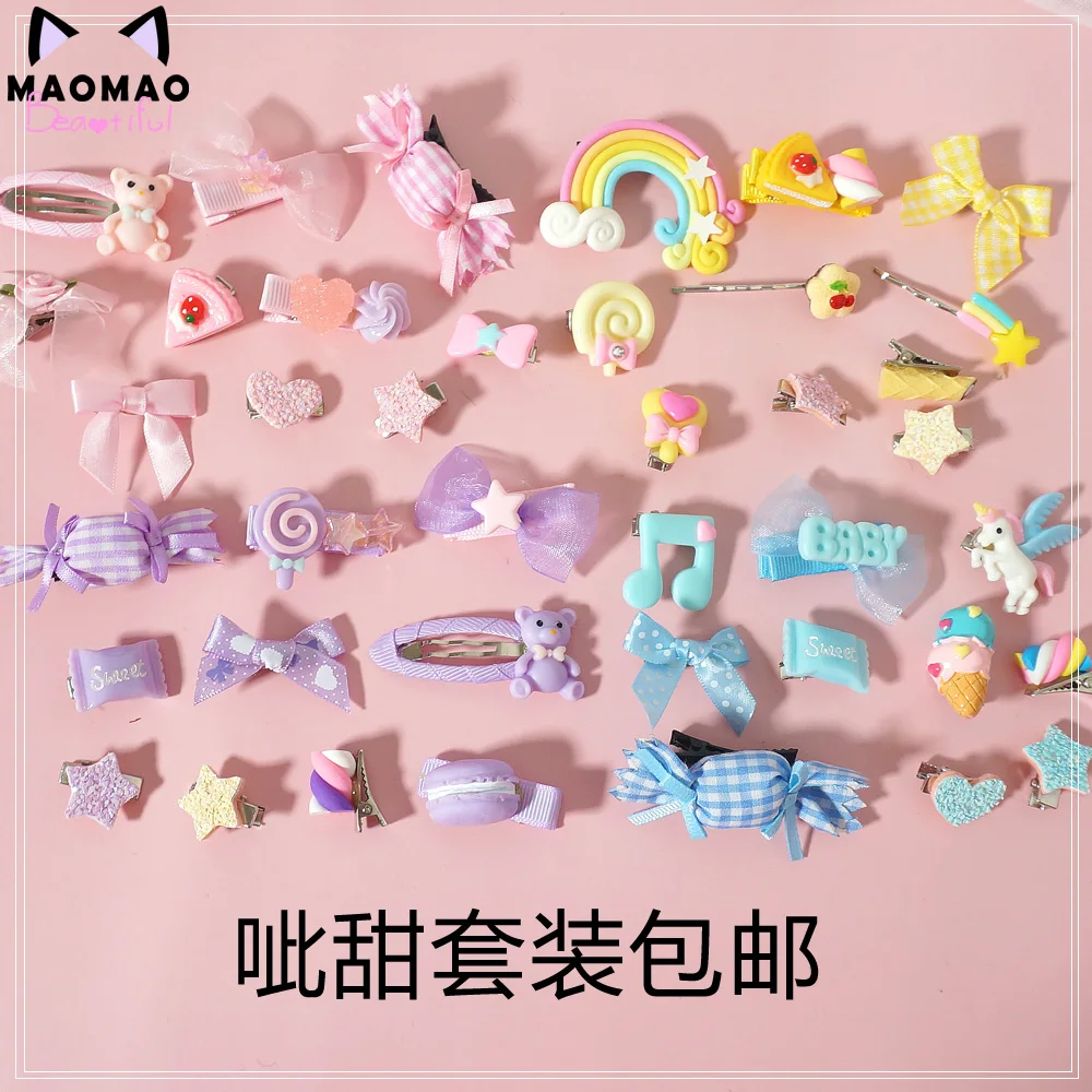 

Lo Mother for sweet hand-violet powder was yellow lolita small hairpin Hair bared sweet soft candy bear hairpin