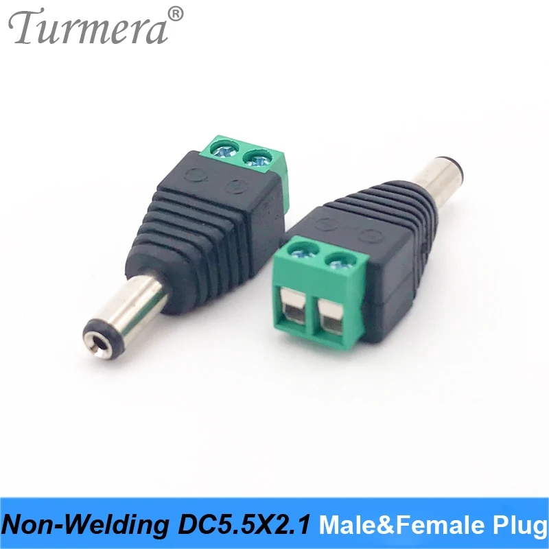 1 Pair Avoid Welding DC 5.5 * 2.1 MM DC 12 v DC Power Male head Female Head Adapter Plug Light with Connector Non-welding Plug