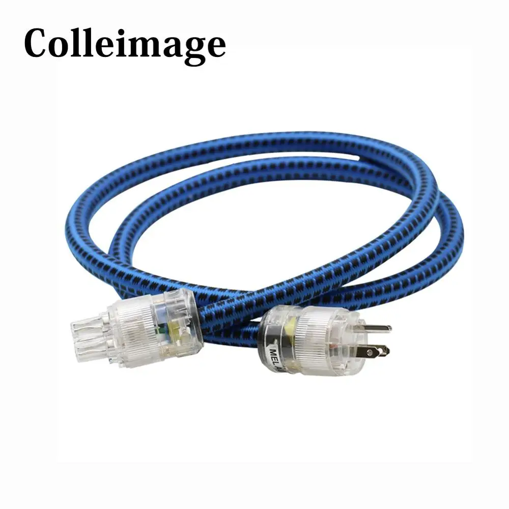 

Colleimage Hifi 14mm 8AG Bulk Amplifier Power Cable US Power Plug IEC Ponnector AC Power cord DVD Amplifier Audio Power Cord