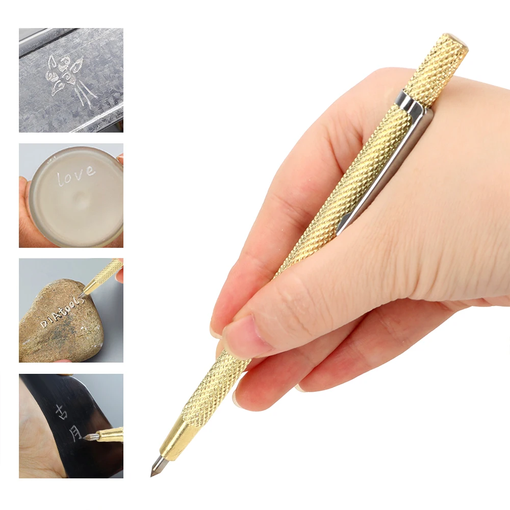 DIYWORK Hand Tool Tungsten Carbide Tip Alloy Lettering Pen Engraving Pen For Glass Ceramic Metal Carving Scriber Pen