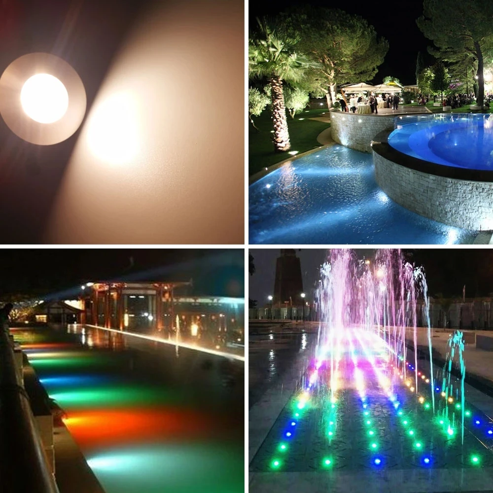 3W LED Underwater Swimming Pool Spotlight Waterproof IP68 DC12V 24V Cutout 35mm Embeded Downlight Garden Pond Landscape Lamp