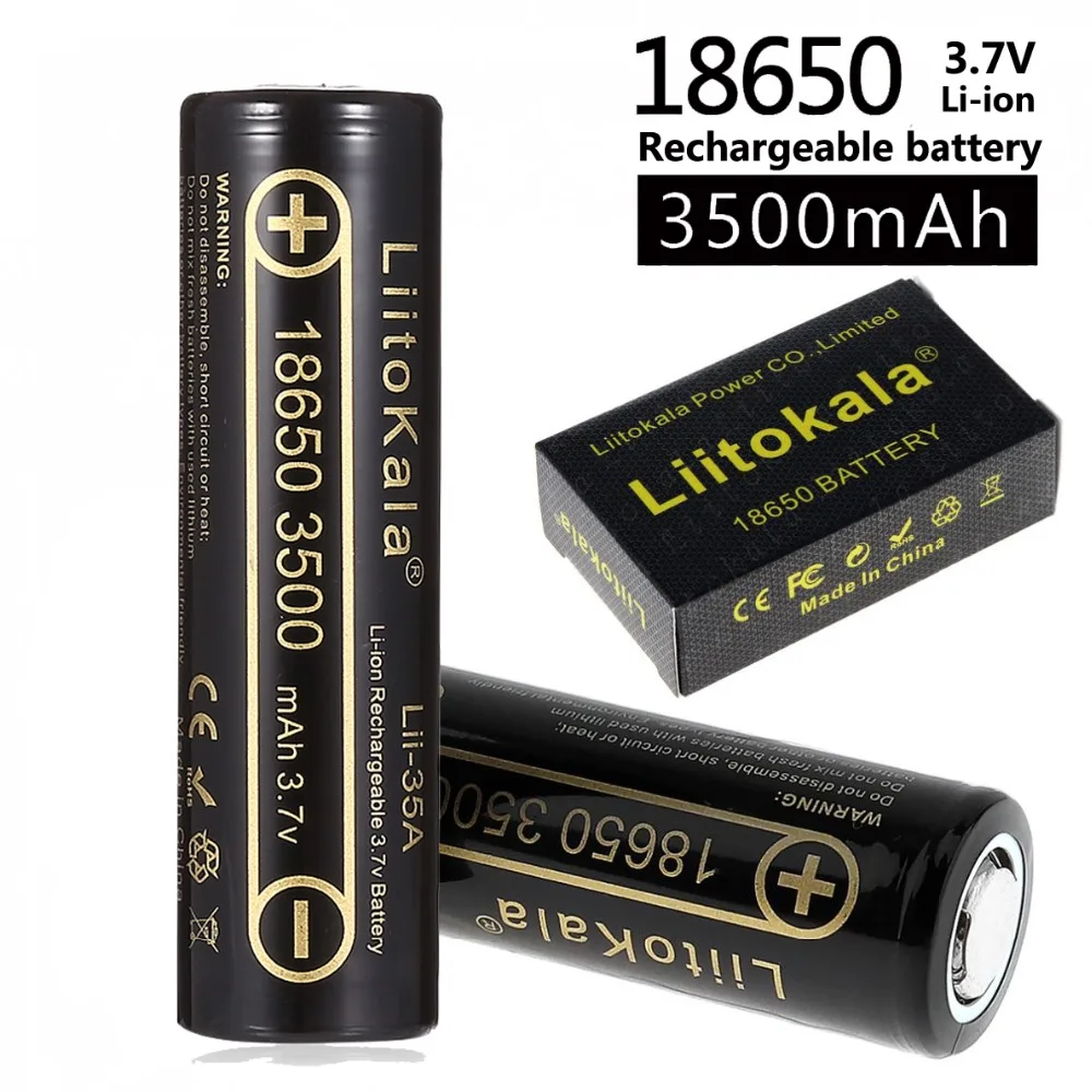 LiitoKala 30A Lii-35A 18650 akumulator litowo-jonowy 3.7 V 3500 mAh akumulator litowo-jonowy o dużej pojemności do Flashinglig