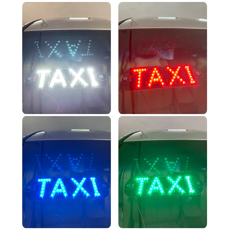 Hausnn Led Windscree Licht Pad Taxi Stijl Voor Taxi Driver Met 12V Autolader 4 Kleur En 2 Size kiezen