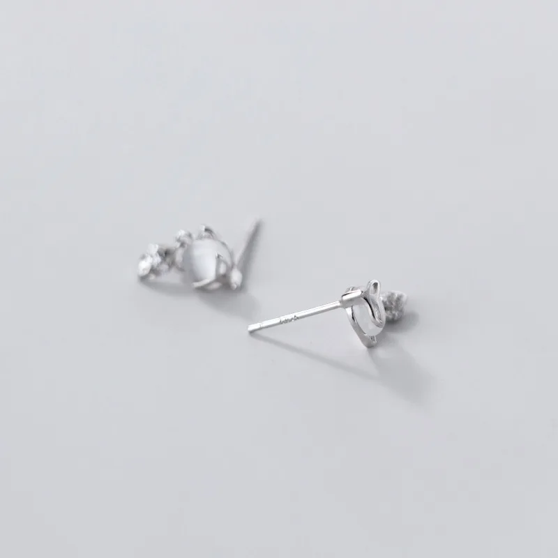 925 Sterling Silver 100% Jewelry Fox Earrings Female Stud Unusual Hypoallergenic Fine Jewelry For Women Animal Accessories 2021