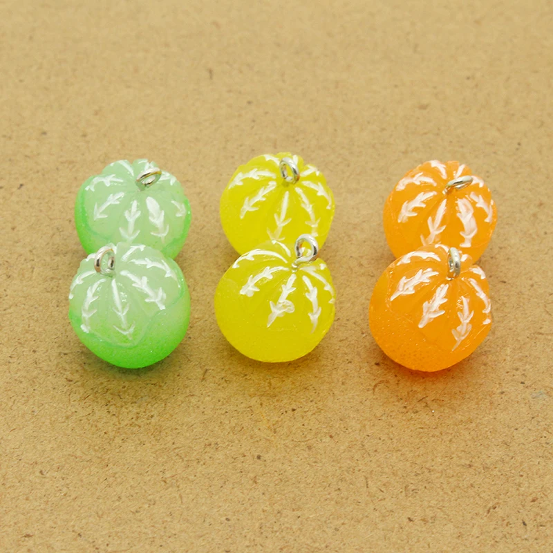 10pcs 20x17mm Lemon Orange Fruit Charms Creative Resin Food Pendants For Earring Bracelet Necklace DIY Jewelry Accessory