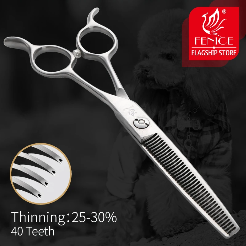 Fenice 6.5 inch Professional Thinning Scissors for Dog Groomer Japan 440C Thinning Rate 25-30%