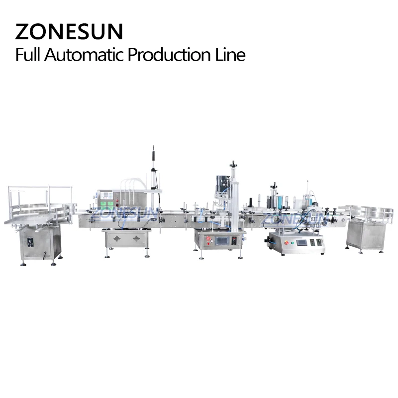 ZONESUN Tabletop automatyczna e-sok napój rozpuszczalnik pompa perystaltyczna napełnianie maszyny do zamykania i etykietowania do linii produkcyjnej