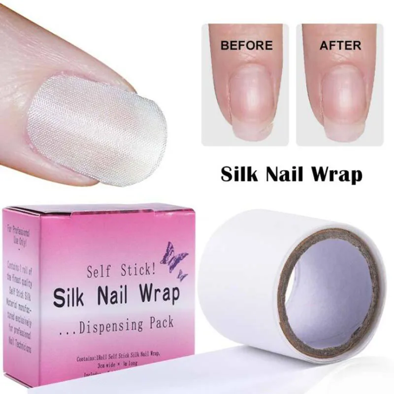 1Roll Nail Repair Fiberglass Silk Wrap Self Adhesive Strong Protect Reinforce Extension White Sticker For Broken Manicure Tool