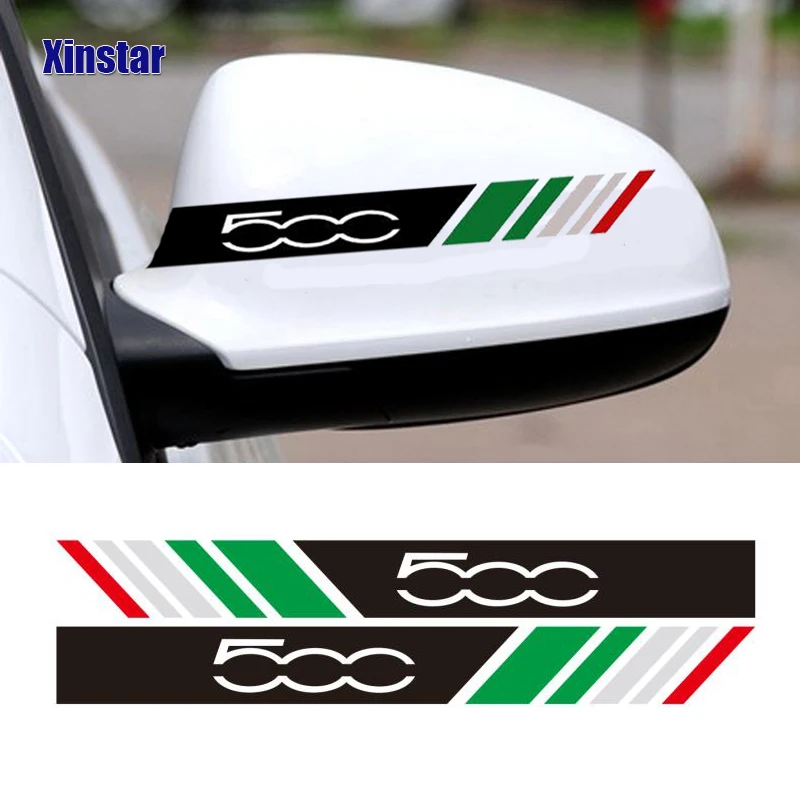 Car Rearview Mirror Sticker For Fiat 500 