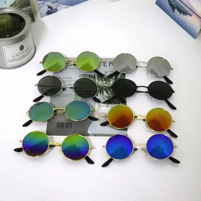 Round Kids Sunglasses Boy Sunglasses Little Girls Decorative Show Glasses Baby Cute Colorful Round Glasses Wave