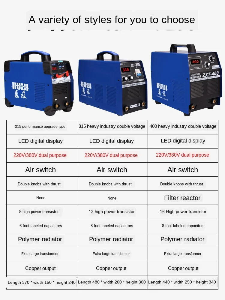 Industrial Grade Welding Machine 315 400 Dual Voltage Household 220v Three-Phase 380v Double-Use Portable Small All Copper Made