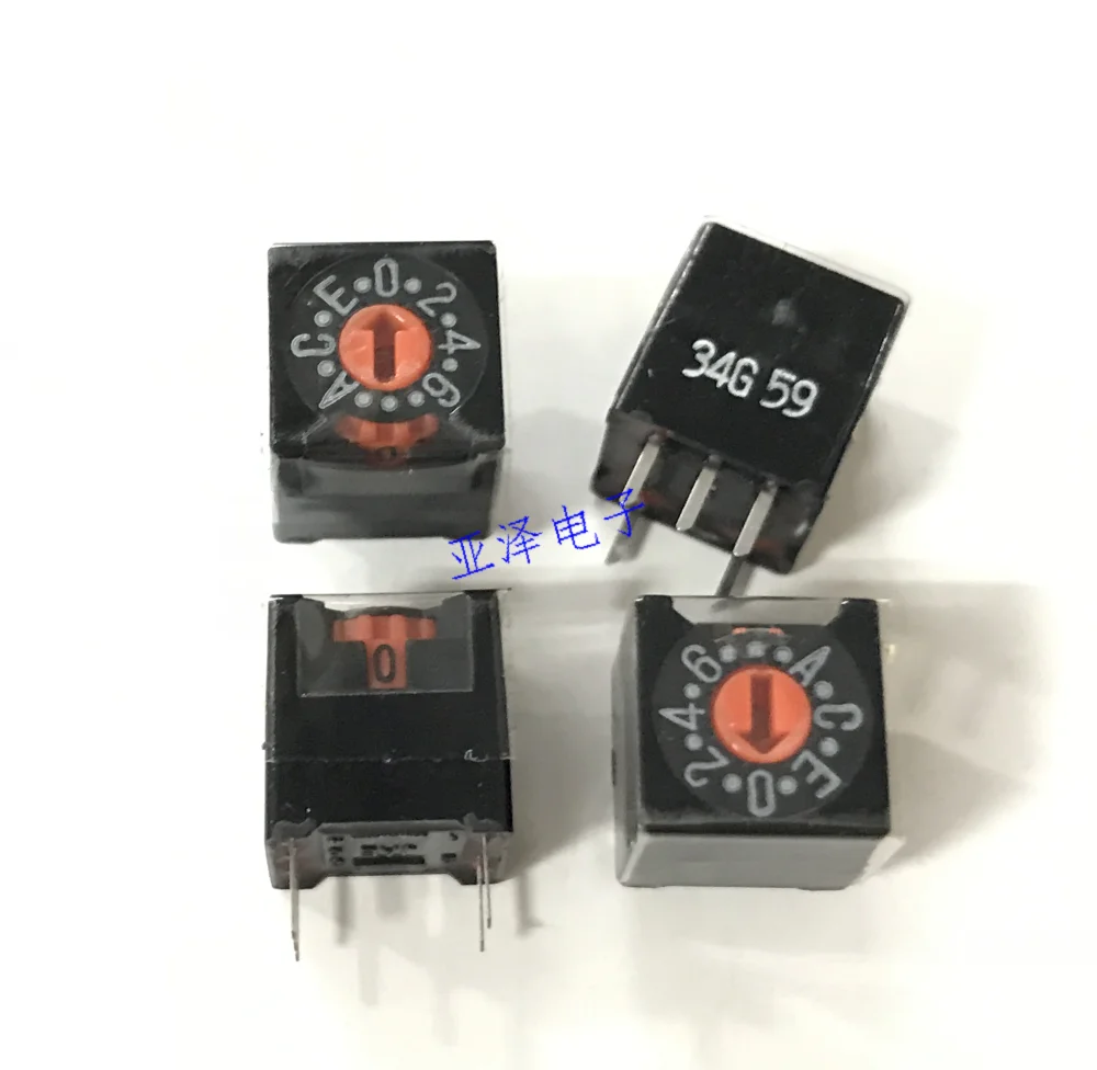 Japan Jae avionics 16 gear 0-F rotary dial switch 34g pin position 3:2 length, width and height 10 * 10 * 10