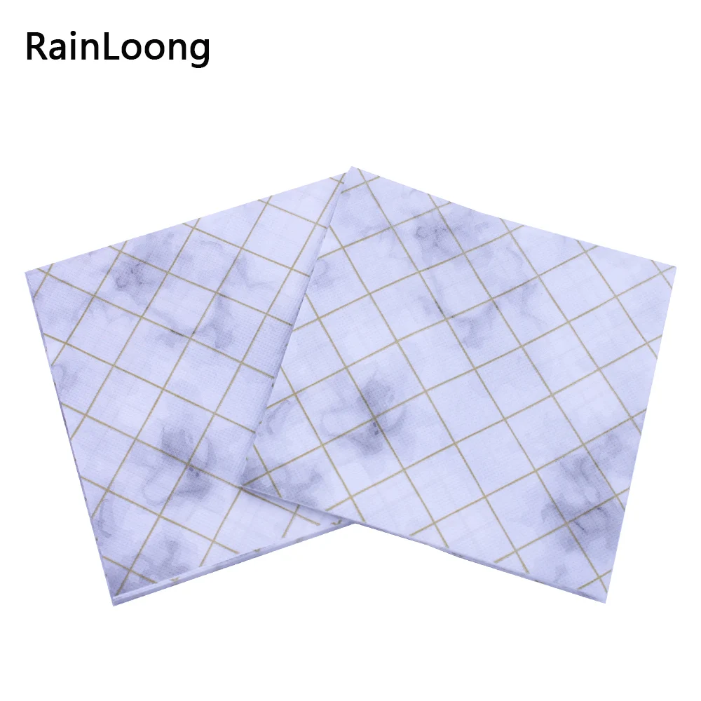 [RainLoong] Print Square Floor Tile Patterned Paper Napkins Tissue For Party Decoration Decoupage 33*33cm 1 pack (20pcs/pack)