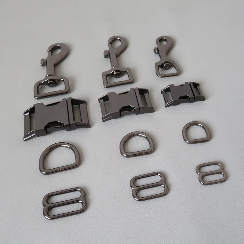 50Sets/Pack Wholesale Metal Slider D Ring Release Belt Buckle Snap Hook Clasp For Dog Collar Pacacord Leash Pet Straps Accessory