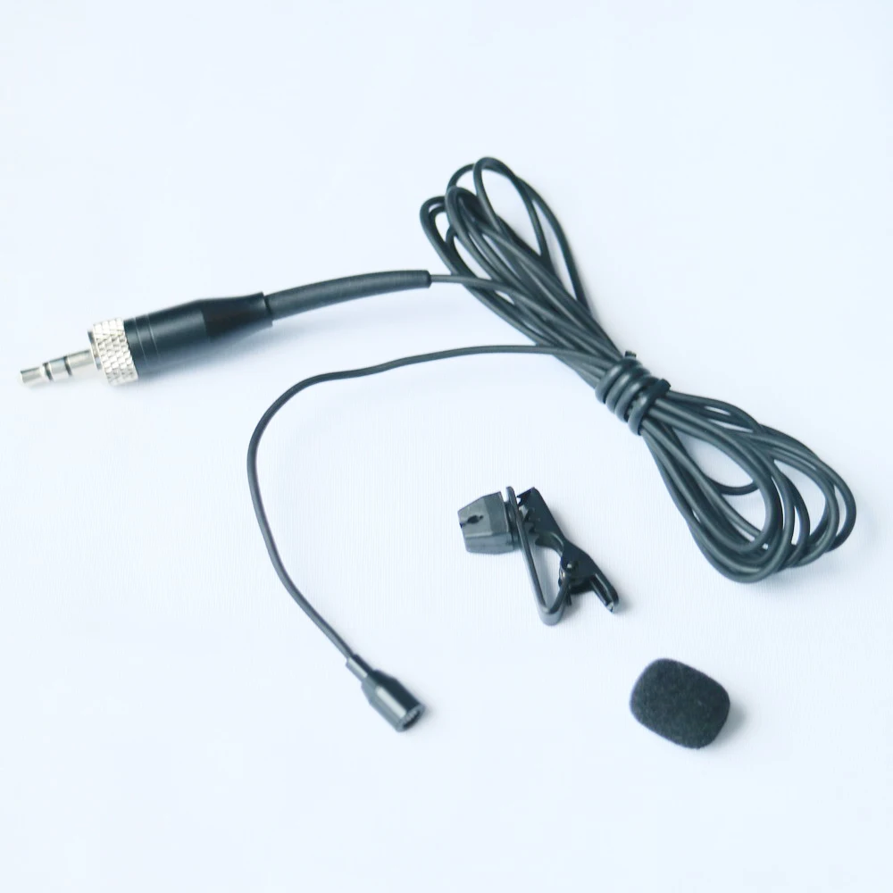 Mini micrófono de solapa Lavalier con Clip de corbata para Sennheiser EW100, G2, G3, G4, transmisor inalámbrico BeltPack, negro