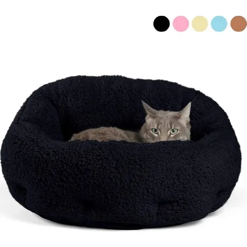 Gökcan Home Black Soft Textured Cat and Dog Bed (50 X50X32CM)