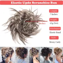 Curly Synthetic Hair Bun Elastic Band for Women #2