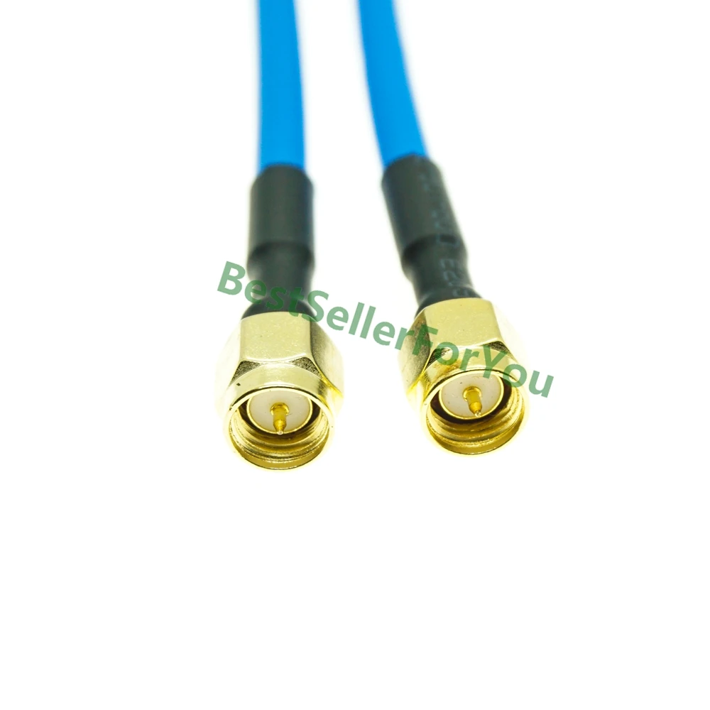 Nieuwe Sma Connector Male Naar Sma Connector Stekker Rechte Rf Coax Pigtail Semi-Rigide Kabel RG402 Blauw