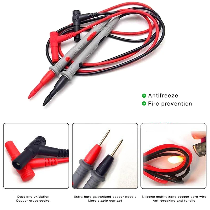 1 زوج العالمي متعدد القلم الرقمية 1000 فولت 10A رقيقة تلميح إبرة متعددة متر اختبار الرصاص التحقيق سلك القلم كابل