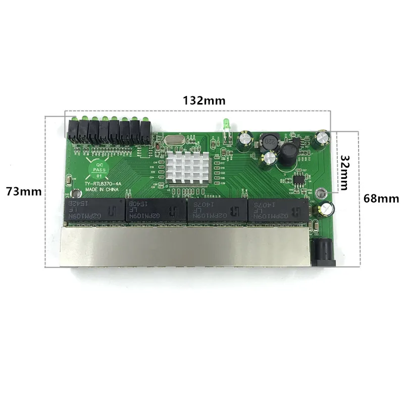 OEM PBC – commutateur Ethernet Gigabit, 8 ports, 8 ports, avec 8 broches, en-tête de voie 10/100/1000 m, hub 8way power pin, Pcb board, OEM schroef gat