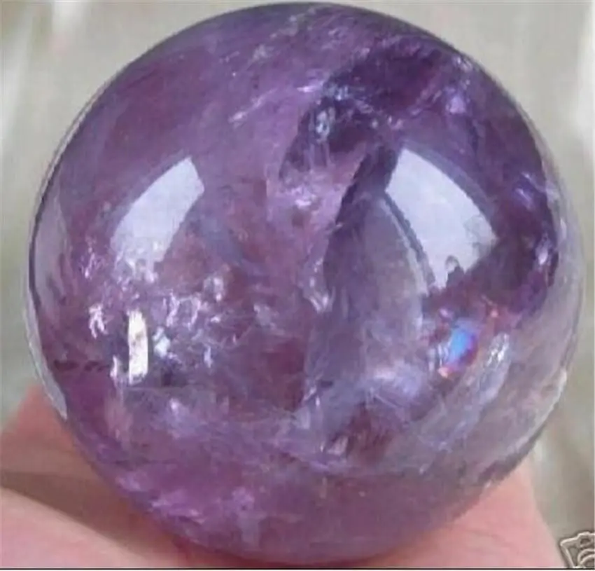 

RARE Natural AMETHYST QUARTZ CRYSTAL SPHERE BALL 60MM + STAND