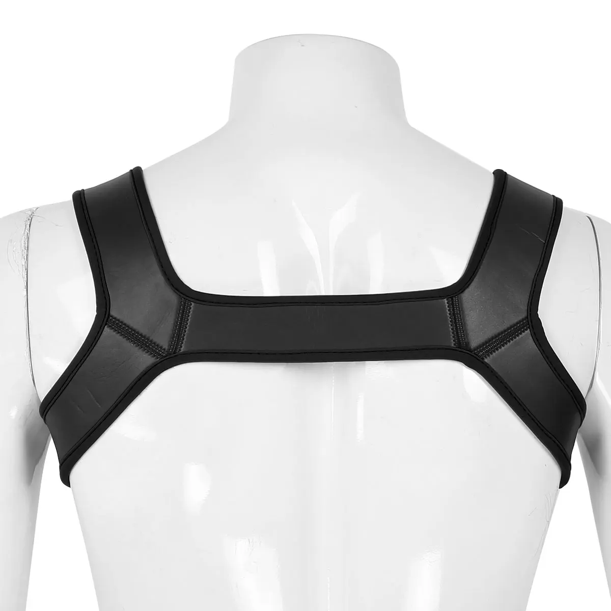 iEFiEL Mens Neoprene Shoulder Wide Straps Harness Belt Muscles Protector Role Play Fancy Clubwear Cosplay Party Costume Straps