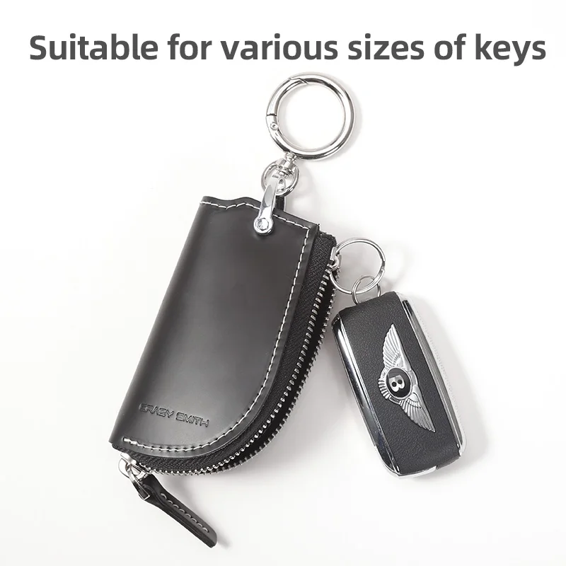 Crazy Smith Fashion Multi-function Senior Shell Cordovan Genuine Leather Car Key Cover Case Bag For Car Keys