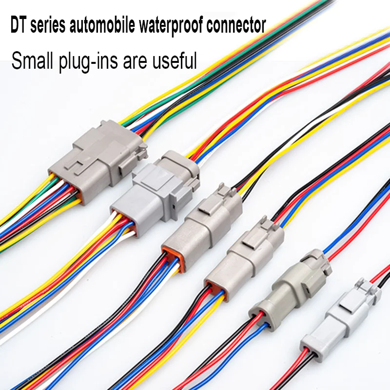 1Set DT Series Automobile Waterproof Connector DT04-2P DT06-6S Male Female Automotive Electrical Wire Plug Boot Amphenol Gray