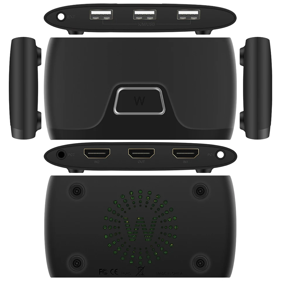 Kvmスイッチ4 hdmi usb 2.0スイッチャー用ラップトップ2個共有マウスキーボードモニタープリンター