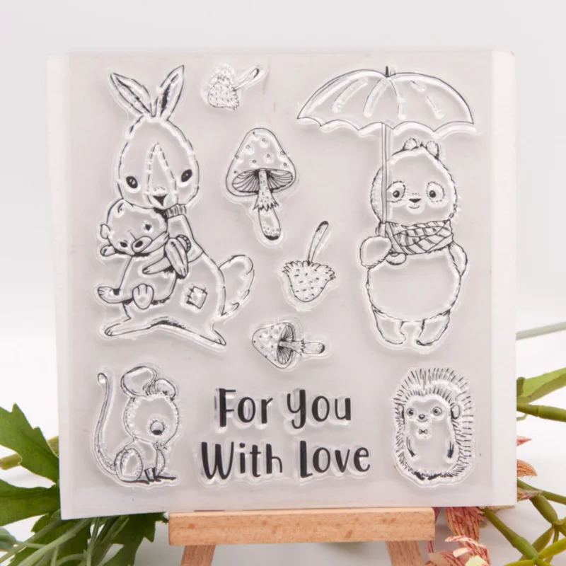 1pc Easter Bunny Transparent Silicone Stamp DIY Scrapbooking Rubber Coloring Embossed Diary Decor Template Reusable 11.5*12.5cm