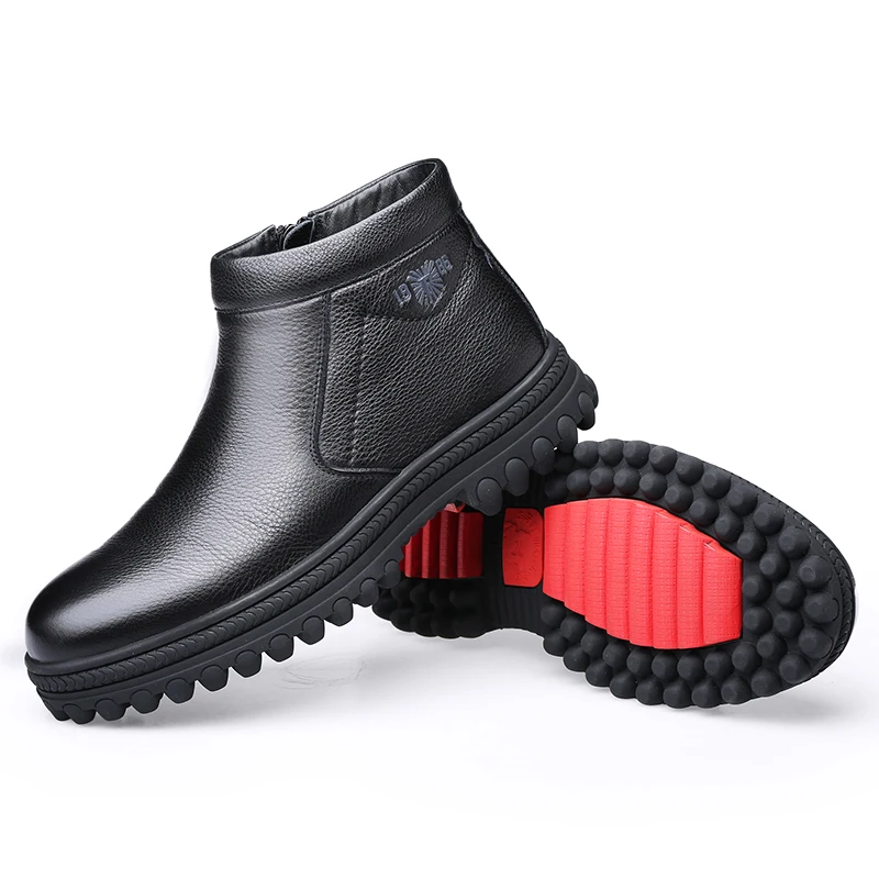 New Winter Boots Men Warmest Cow Leather Winter Shoes Men Fashion Thick Soled Male Boots Men warm Basic boots Snow Boots Man