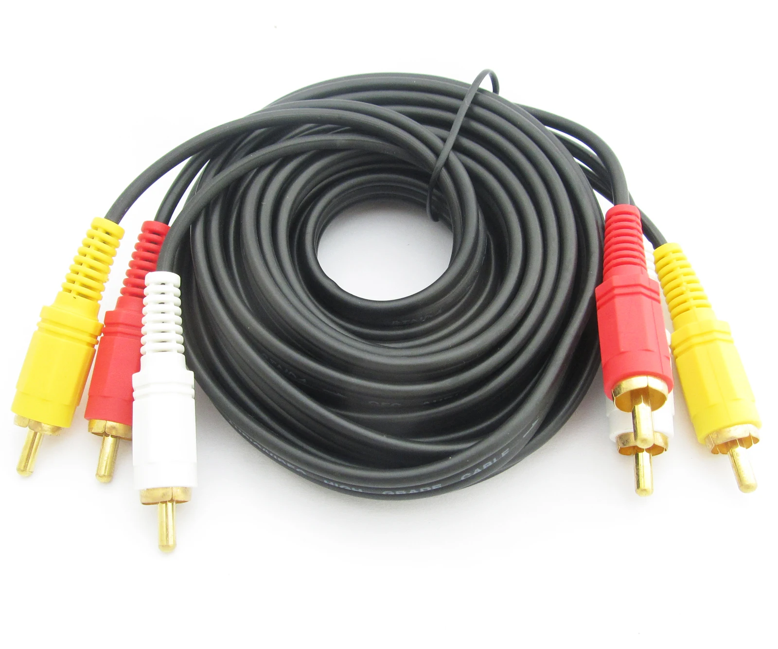 1pc 3m/10ft Gold AV TV Cable Triplets RCA Phono Male Cable 3 RCA Male to 3 RCA Male Item No.: 40160-3M
