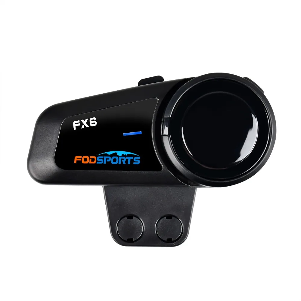 2pcs Fodsports FX6 Helmet Intercom Motorcycle Helmet Bluetooth Headset Interphone,6 Riders,1000m