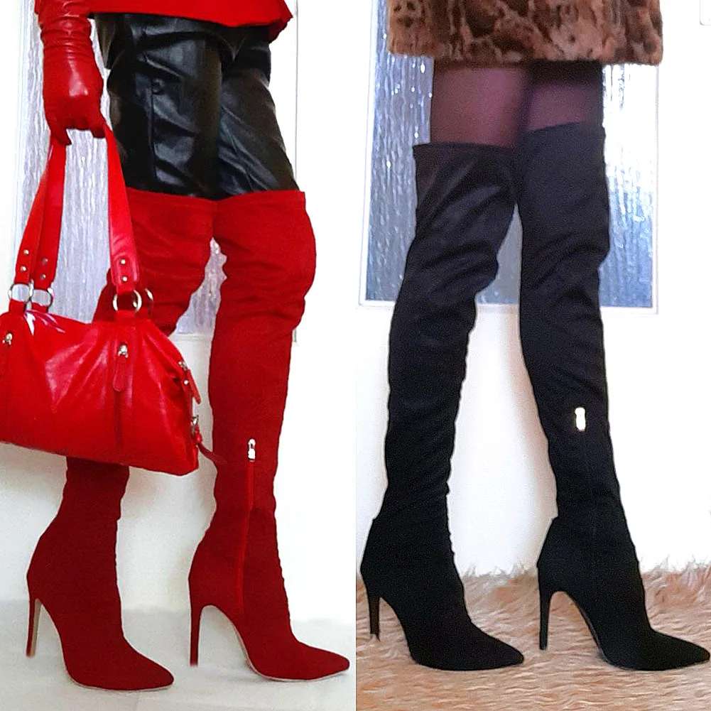 Brand New women\'s shoes woman Plus Large big size 32-48 over the knee boots thin high heel sexy Party Boots botas de mujer 2020