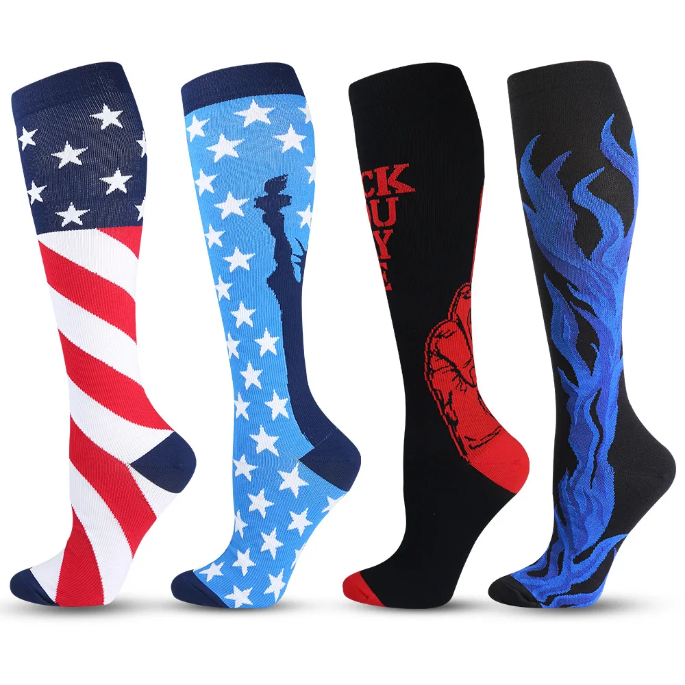 USA Flag Compression Socks Fit For Sports Compression Socks For Anti Fatigue Pain Relief Knee Prevent Varicose Veins Socks